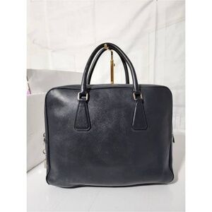 Authentic PRADA Vitello City Briefcase/Laptop Bag Deep Navy Blue